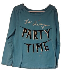 Girls Blue It's Always Party Time Long Sleeve T-Shirt